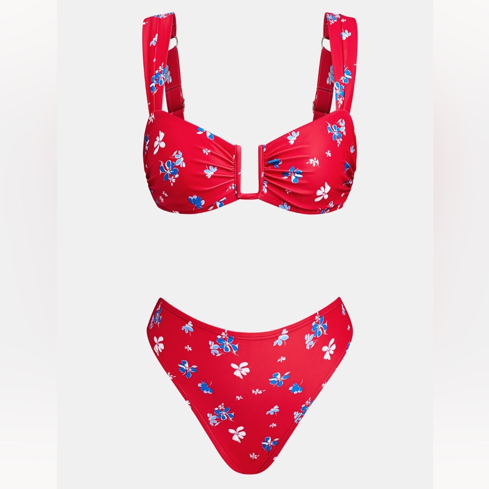 Floral Red Bikini Set